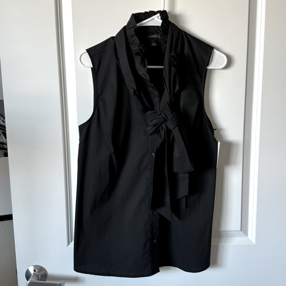 Nordstrom Halogen Button Neck Tie Top